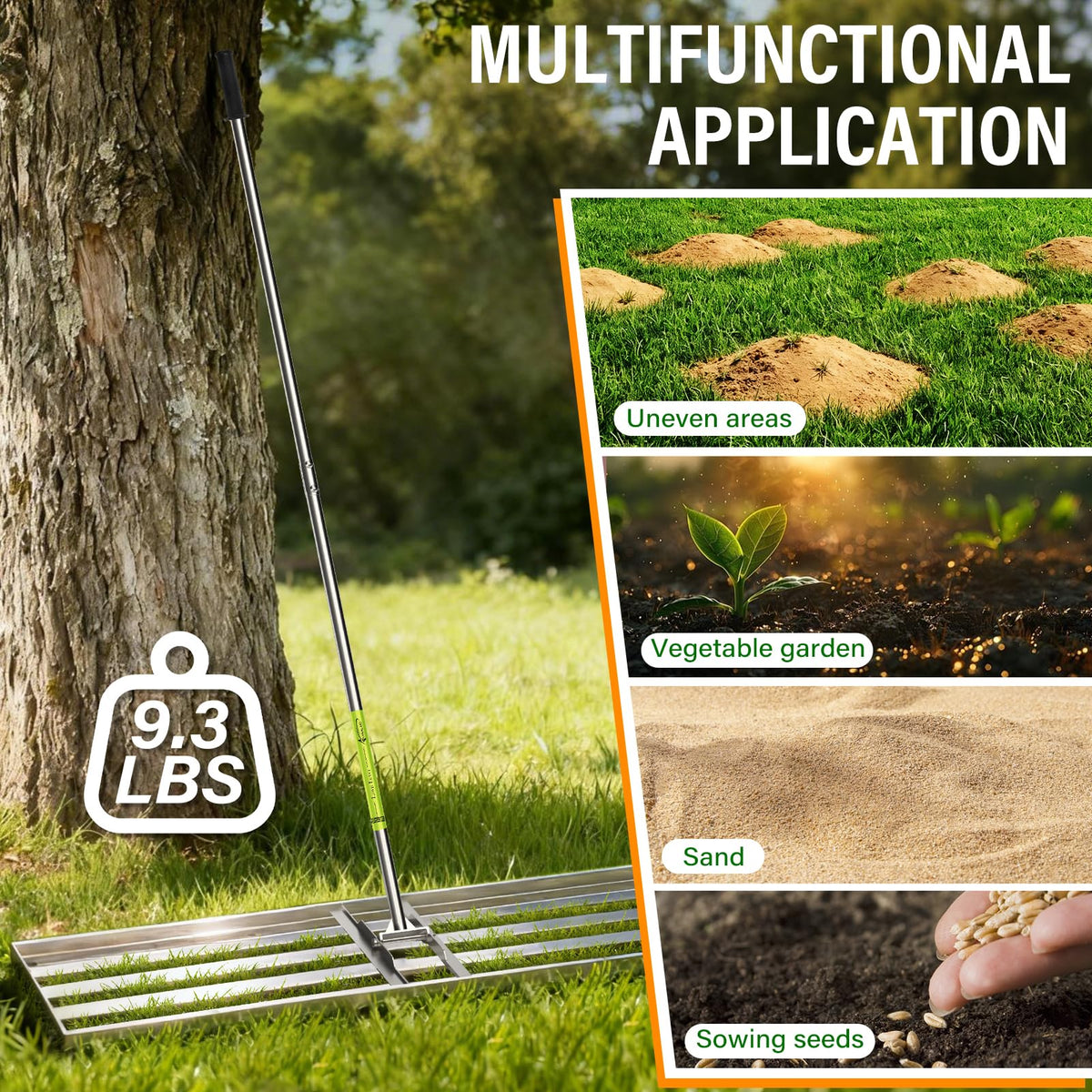 VASALAID ground plate 48x12 enables faster leveling on large lawns.