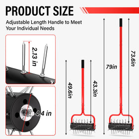 VASALAID 54-spikes aerator shows dense spike pattern for improved soil channels