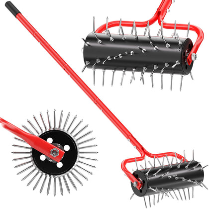 VASALAID lawn aerator roller assembly demonstrates deep soil penetration for effective aeration