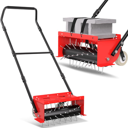VASALAID manual push spike lawn aerator with spiral nail layout for deep soil penetration