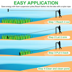 VASALAID Pond Rake with 52-foot rope for easy throwing and retrieval