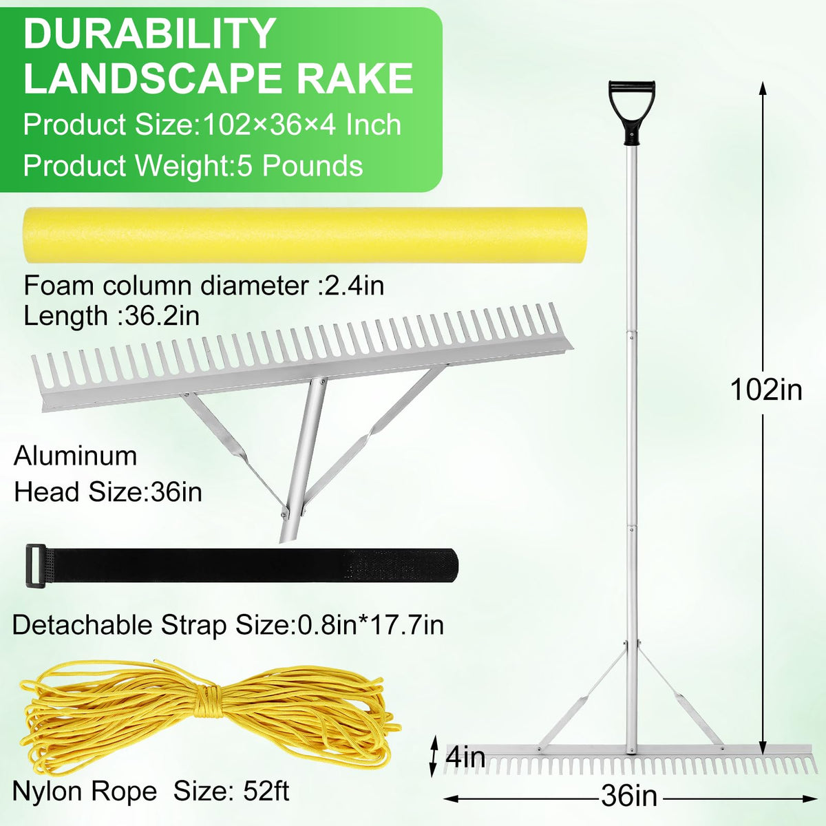 VASALAID Pond Rake floating head stays on surface during skimming