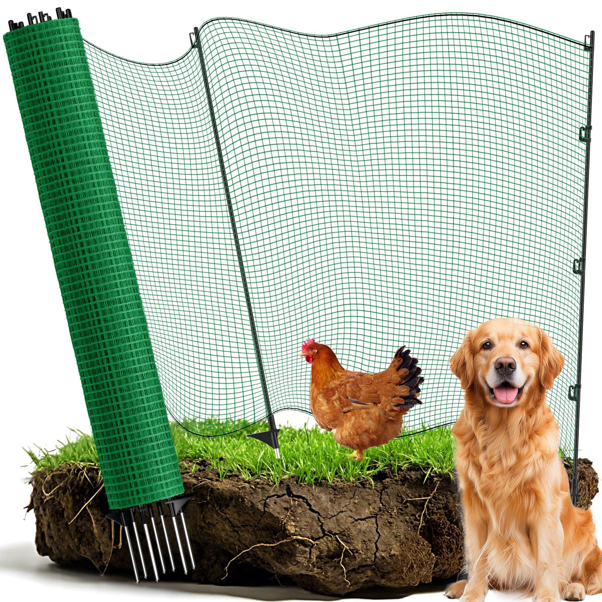 VASALAID temporary fence panel protecting garden crops from small animals