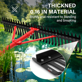 VASALAID weed rake folded for compact storage and transport