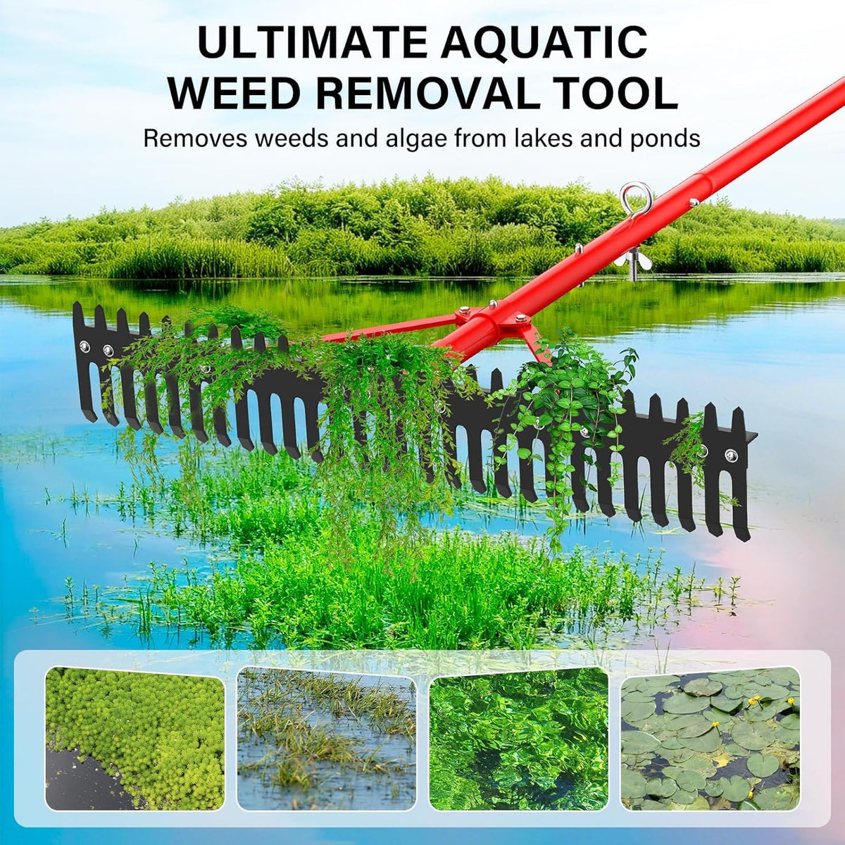 VASALAID weed rake multi-purpose use for leaves and lightweight debris