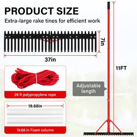 VASALAID weed rake teeth detail showing durable aluminum design