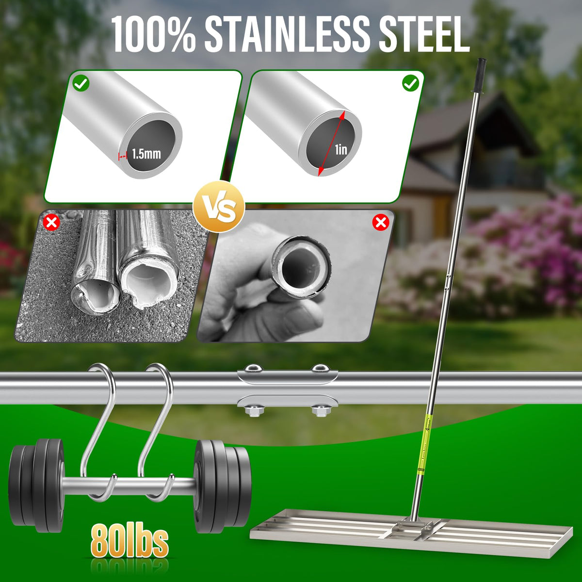 VASALAID yard tool in action across lawn tasks for smooth surfaces.