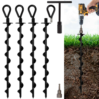 VASGOR ground anchors ready for drill setup securing a tent