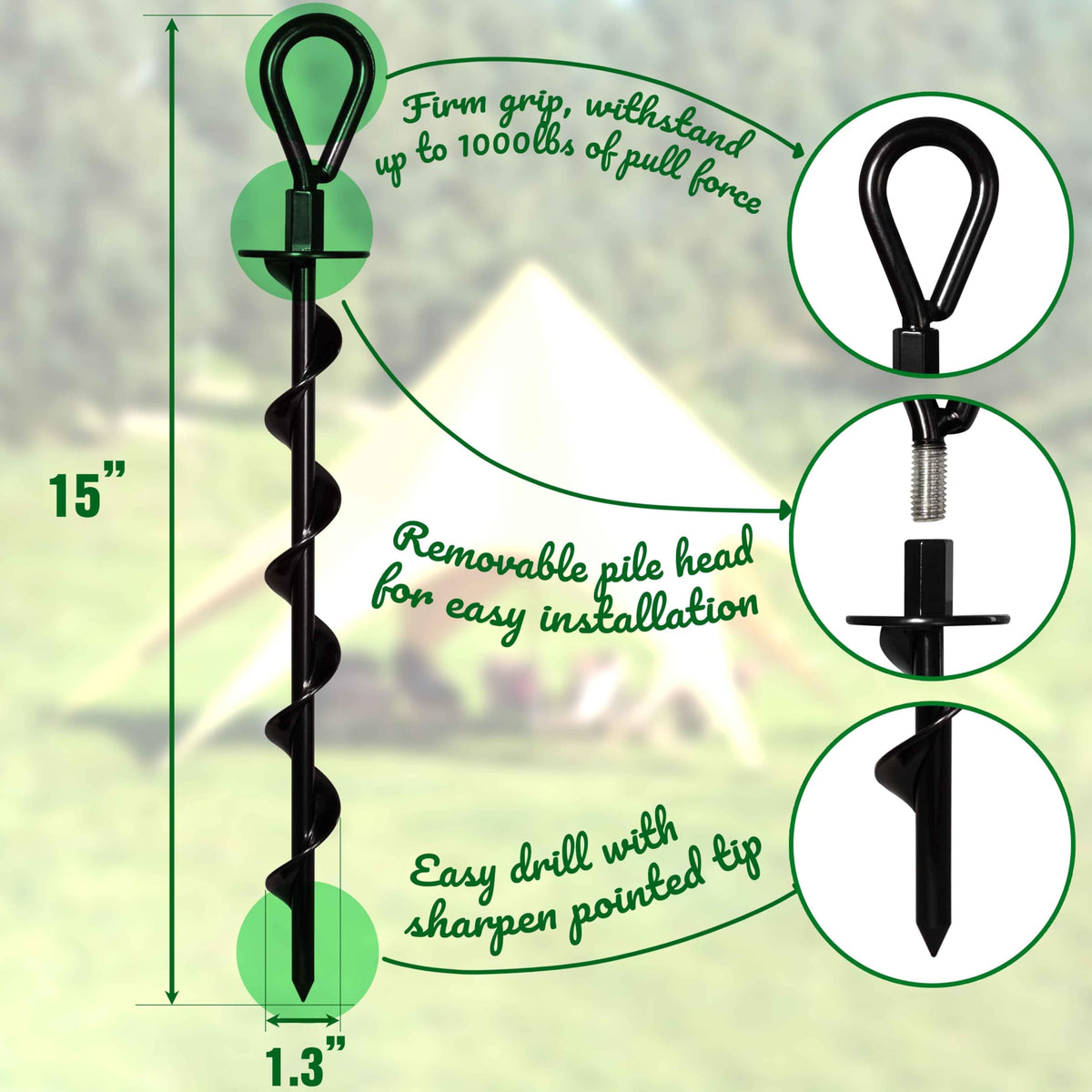 VASGOR ground anchors mounted with a drill for quick installation in tough soil.