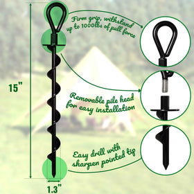 VASGOR ground anchors mounted with a drill for quick installation in tough soil.