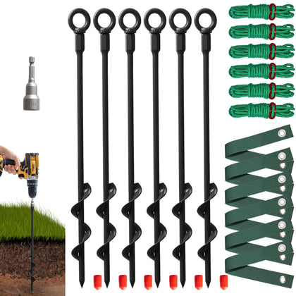 VASGOR heavy-duty 16-inch tree stakes kit provides sturdy support for young trees