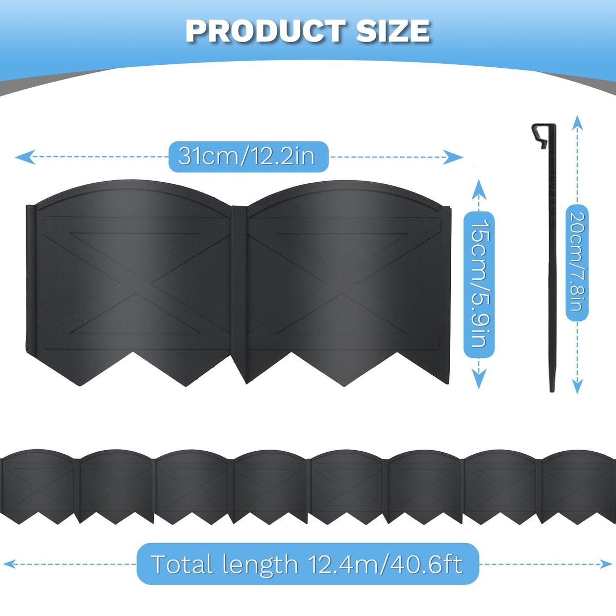 Vashly 40-foot edging spans large borders with clean lines.