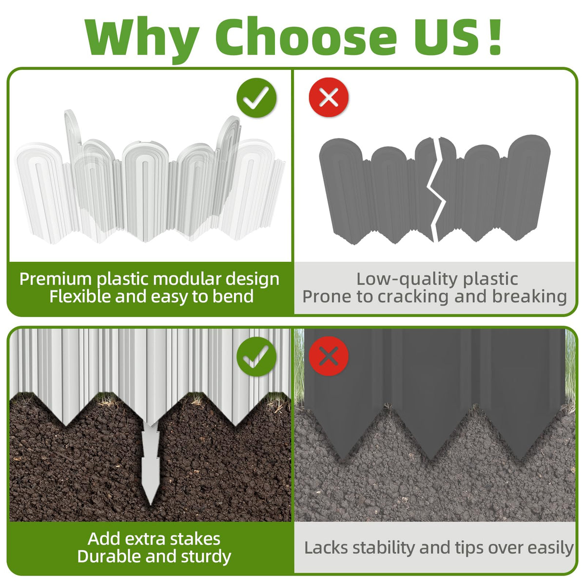Vashly durable plastic edging material stands up to yard use