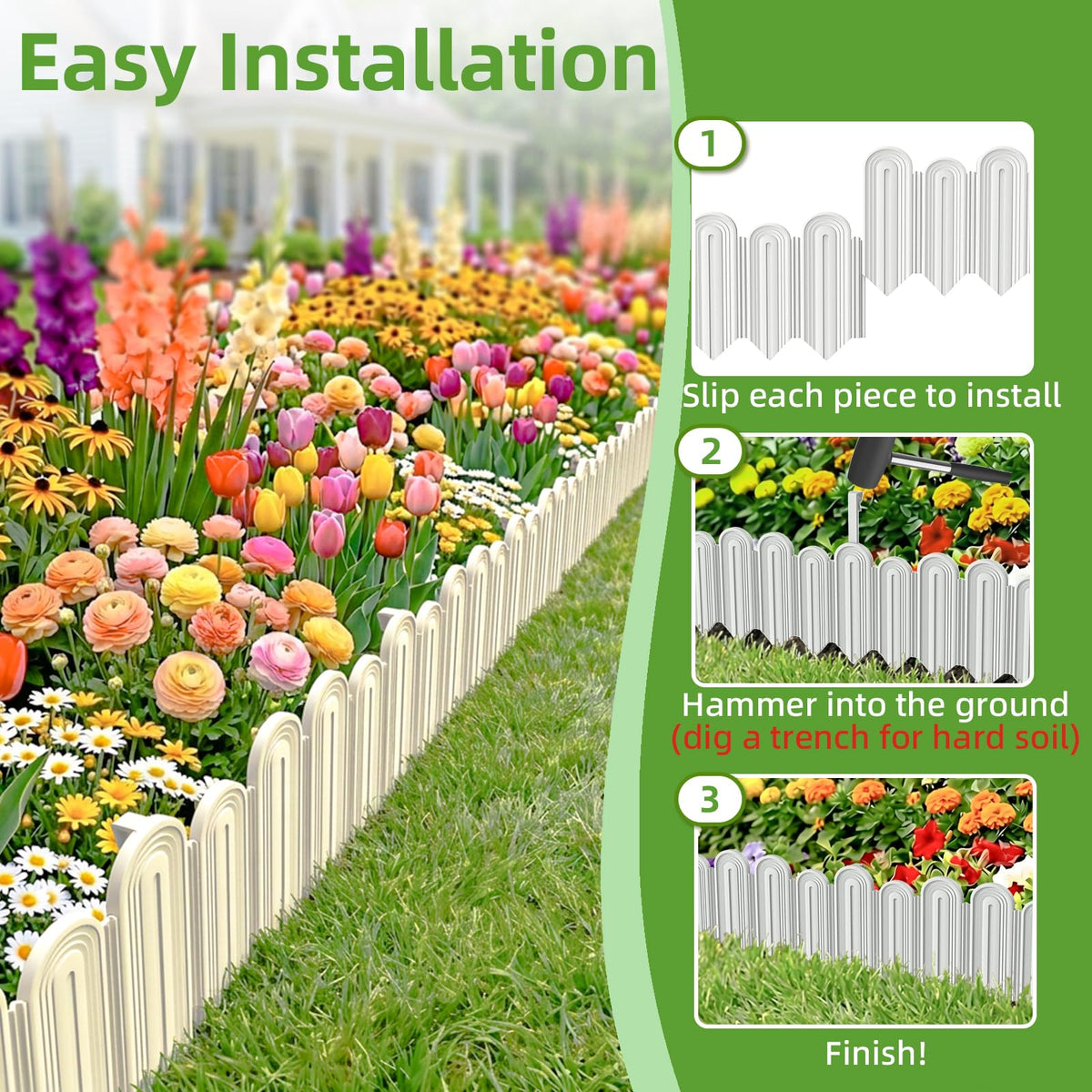 Vashly lawn and flower bed separation creates neat borders