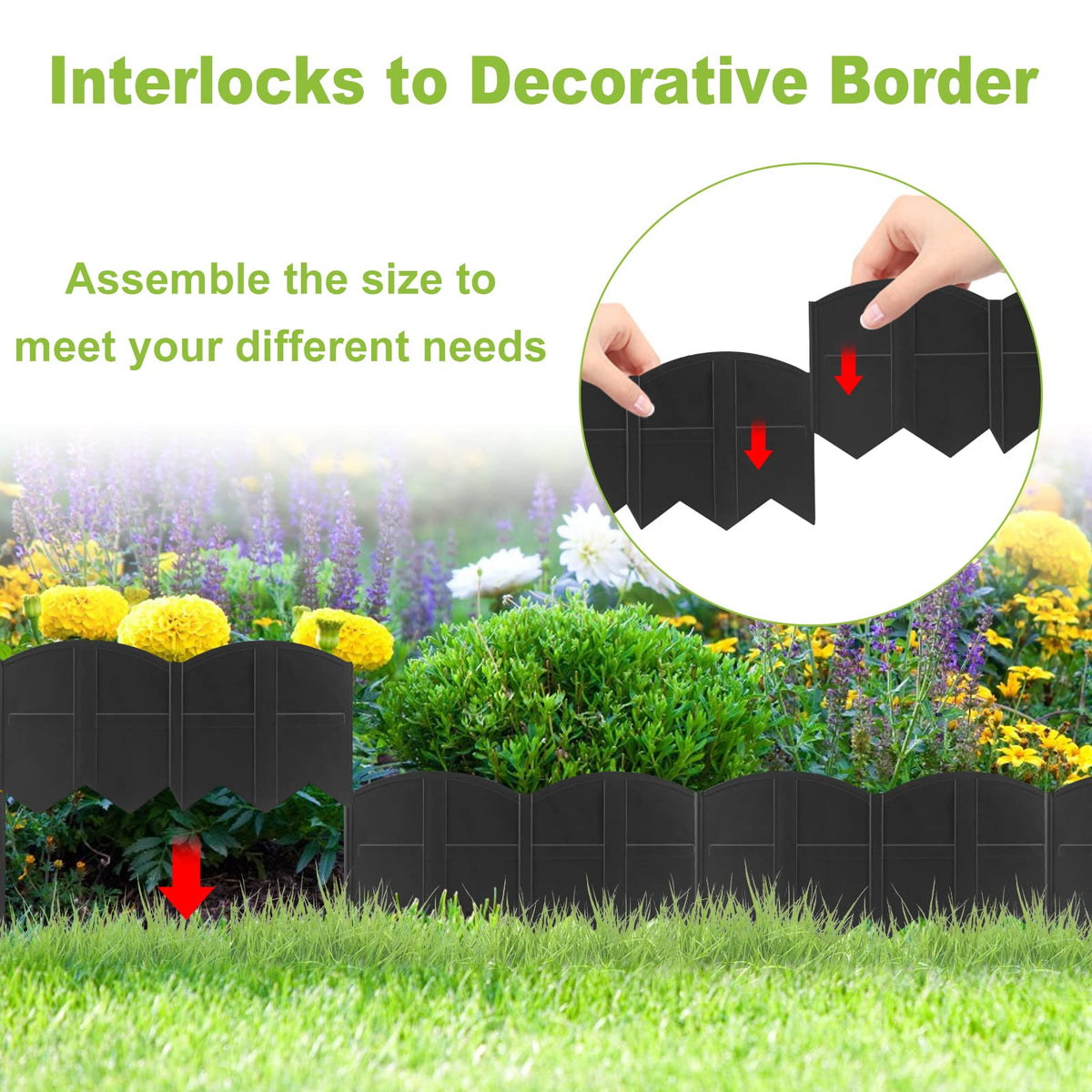Vashly weather-resistant plastic edging withstands outdoor conditions.