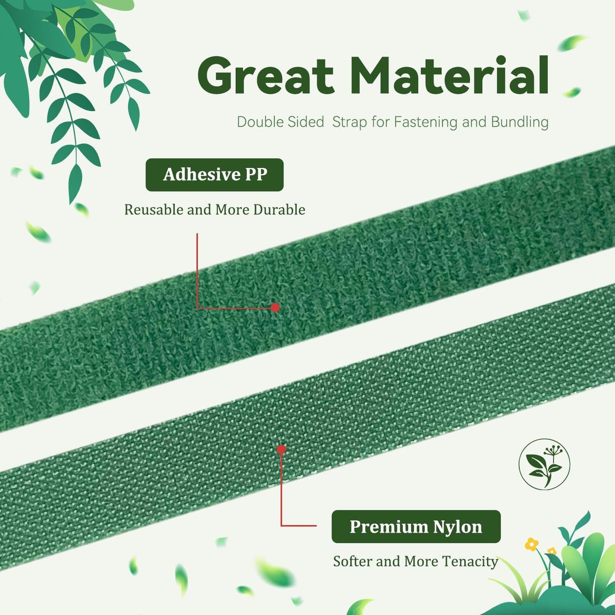 Vaszu Garden Tie soft surface protects delicate stems during tying.