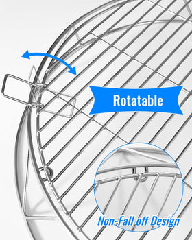 Vaticas 304 stainless steel grate resists heat and corrosion during campfire cooking.