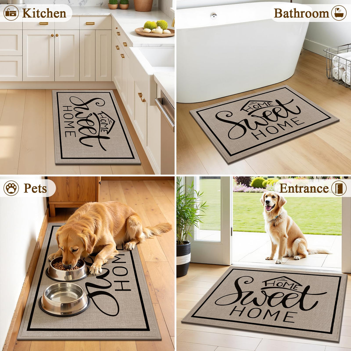 Vaukki door mat ultra-thin profile allows seamless door clearance.