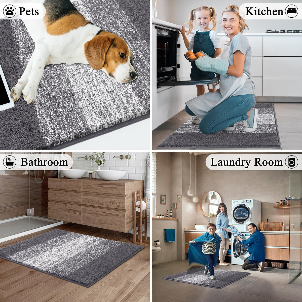 Vaukki Doormat featuring TPR backing reduces slips.