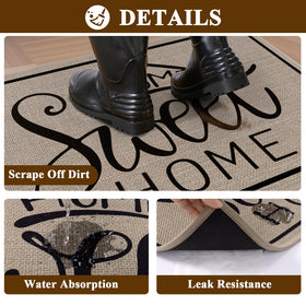 Vaukki indoor door mat material detail simulates linen texture and durability.