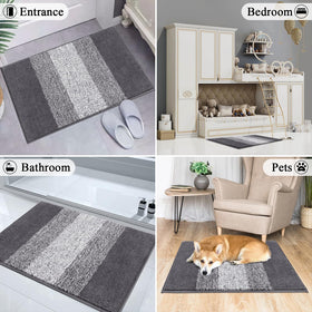 Vaukki indoor doormat with non-slip back enhances stability on wet floors.