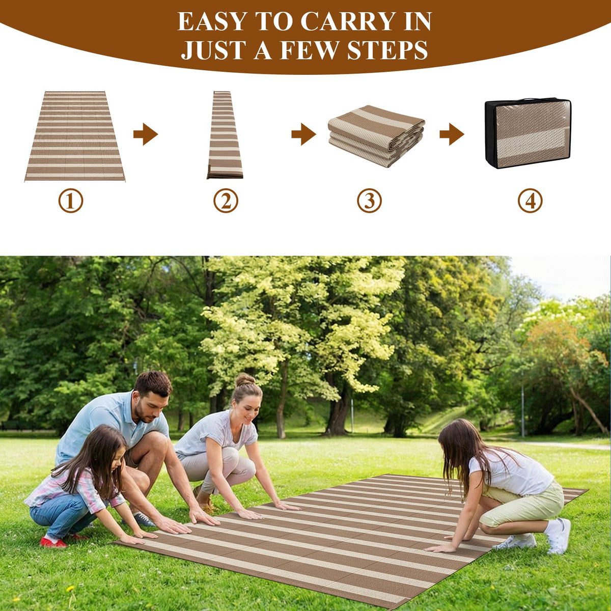 Vaukki UV-resistant rug withstands sun without fading.