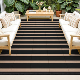 Vaukki waterproof outdoor rug 6x9: durable for patio and camping.