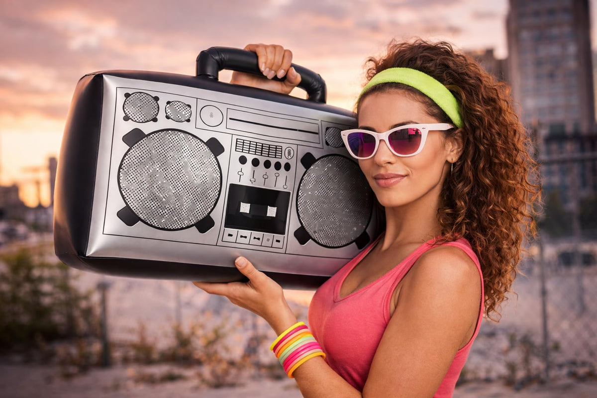 Vaulted Skulls & Co boombox display highlighting a 25x20 inch scale