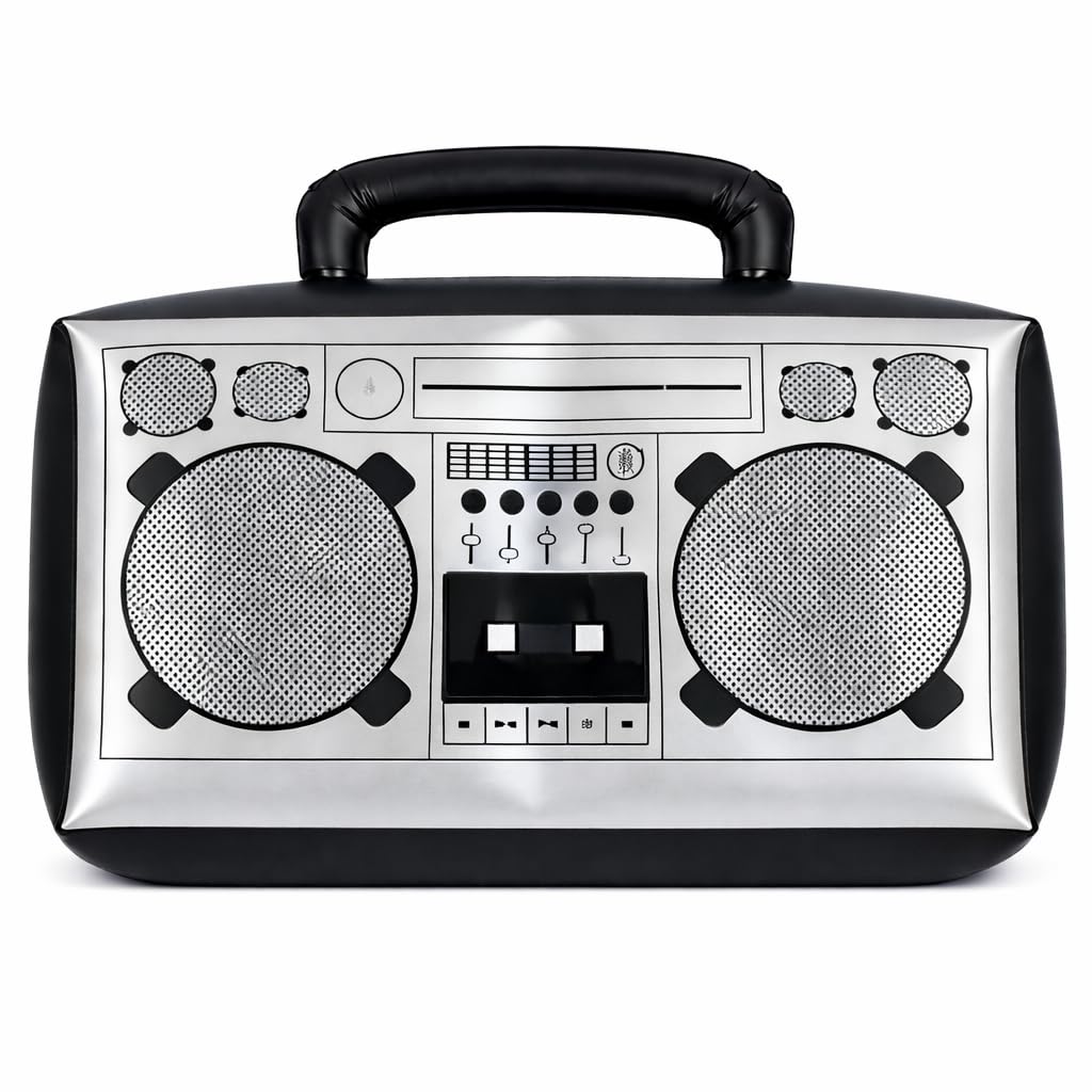 Vaulted Skulls & Co boombox front view with bold retro styling for 80s vibes