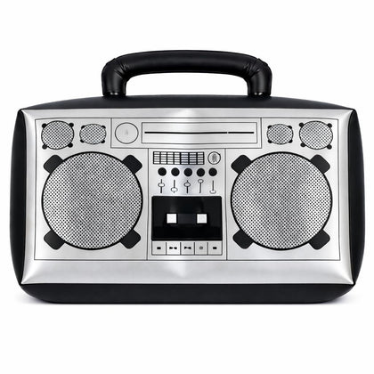 Vaulted Skulls & Co boombox front view with bold retro styling for 80s vibes