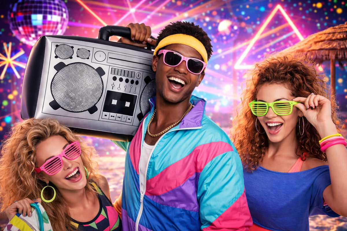 Vaulted Skulls & Co boombox decor for 80s parties and retro rooms