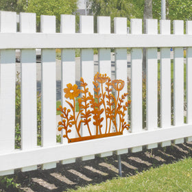 Vausart ornamental metal flowers yard art enhances outdoor landscape.