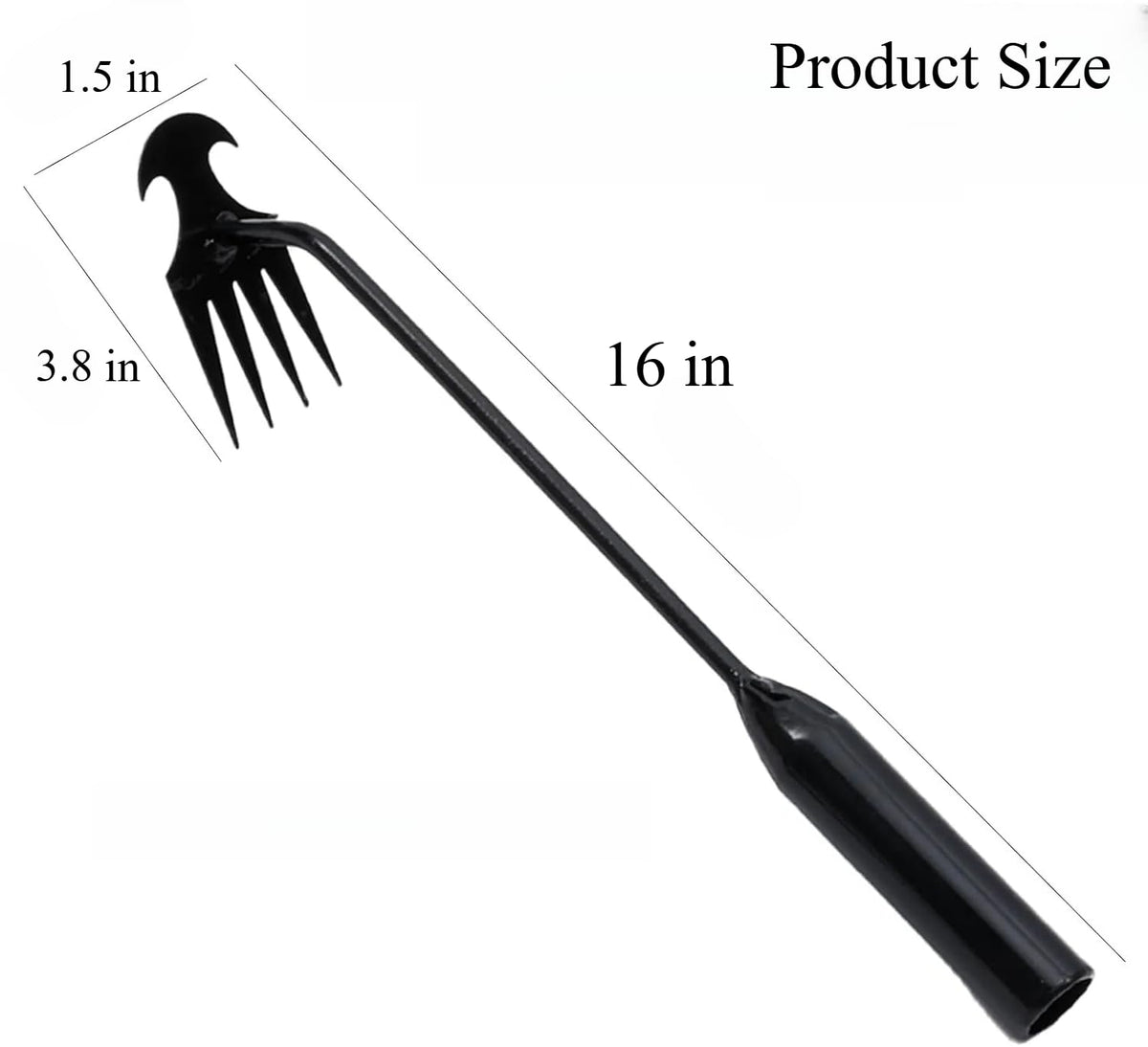 VBQFDPH weed puller with a four-prong head ready to loosen soil and extract weeds at the root.