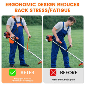VBSYBO Husqvarna-compatible weed eater handle offers adjustable grip for reduced fatigue.