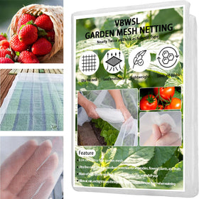 VBWSL garden netting 4x10ft cover on raised bed protects plants from birds.