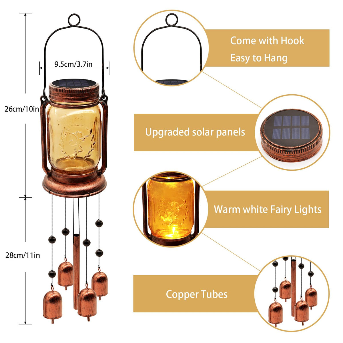 Vcdsoy IP65 waterproof wind chimes resist rain and moisture outdoors