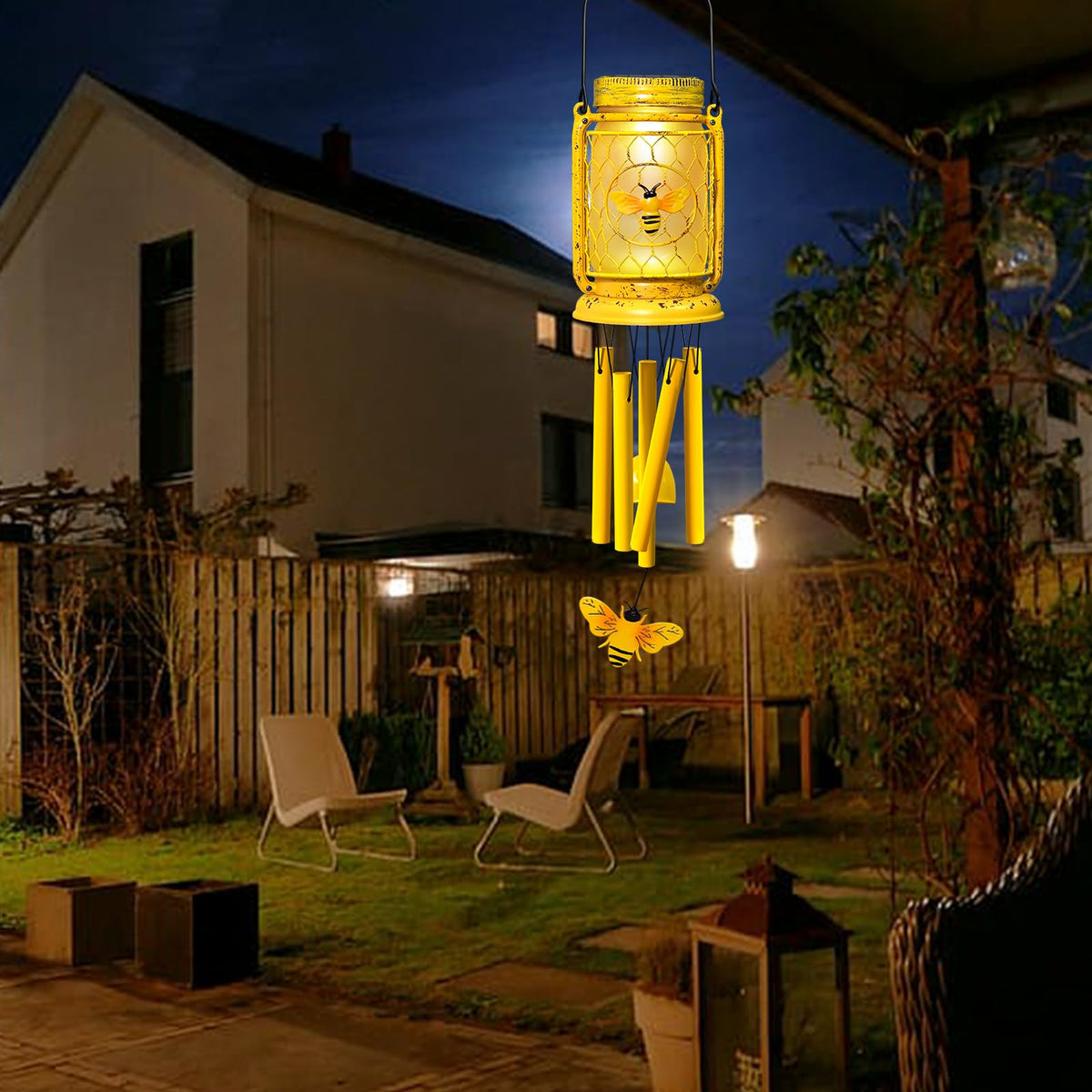 Vcdsoy night light sensor wind chime provides auto light for evenings
