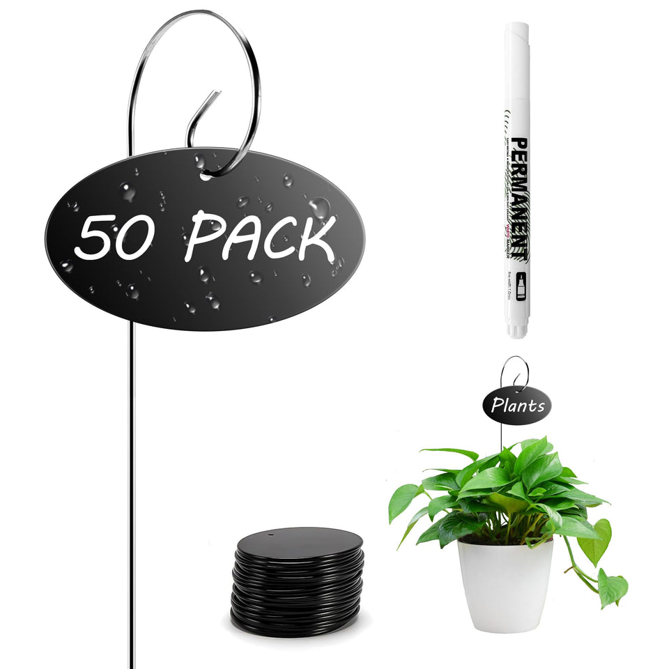 Vcekract plant labels with stakes in soil organize vegetable beds.