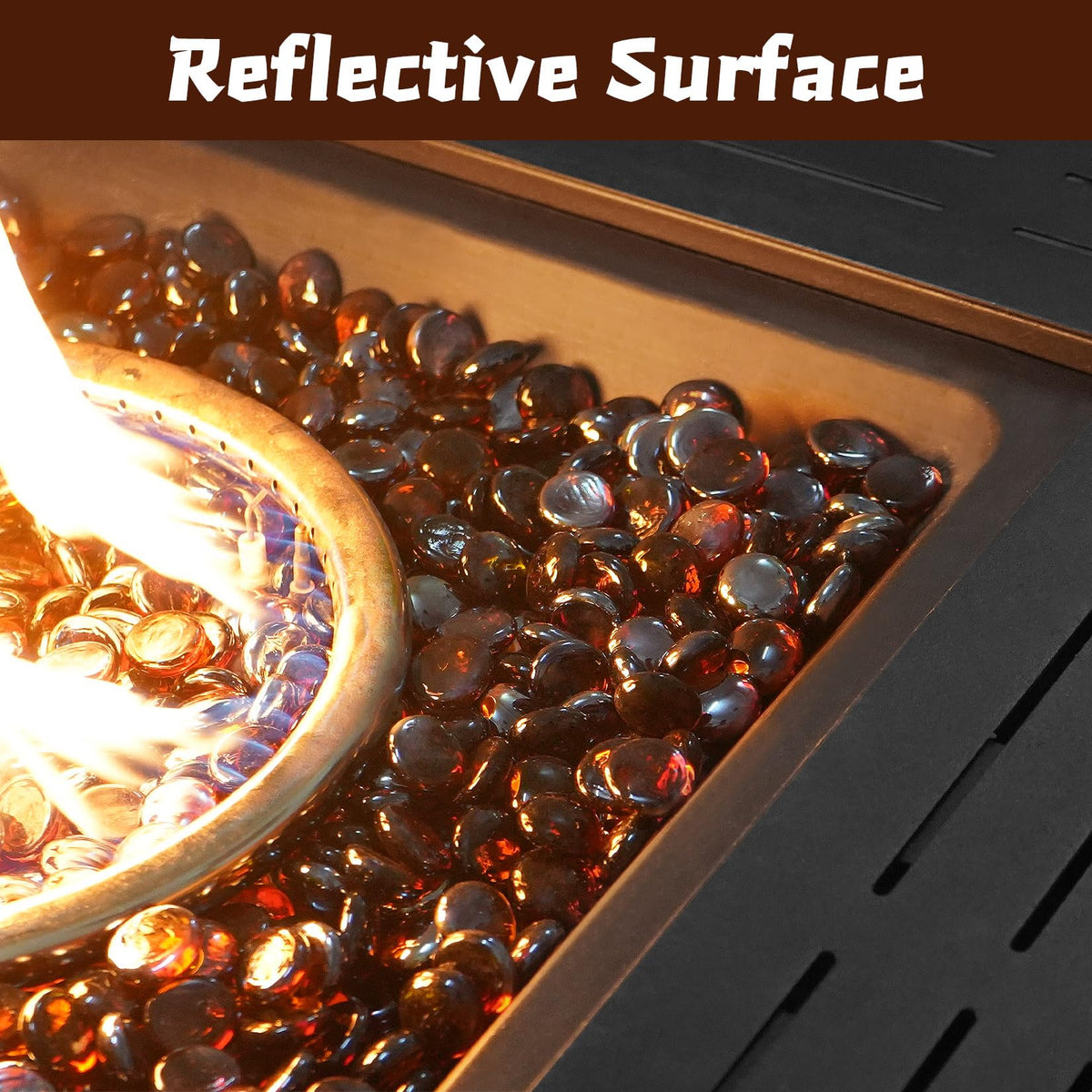 Vchin amber beads fire pit glass enhances fireplace ambiance