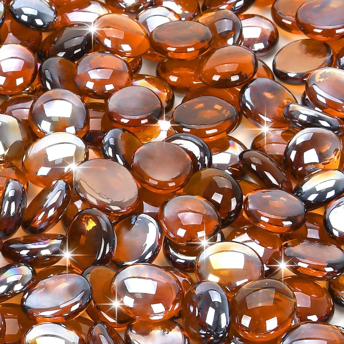Vchin amber fire glass rocks add vibrant color to outdoor fire pits