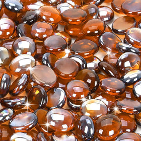 Vchin amber fire glass rocks add vibrant color to outdoor fire pits
