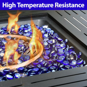 Vchin cobalt blue fire glass garden decor adds a subtle warm glow.