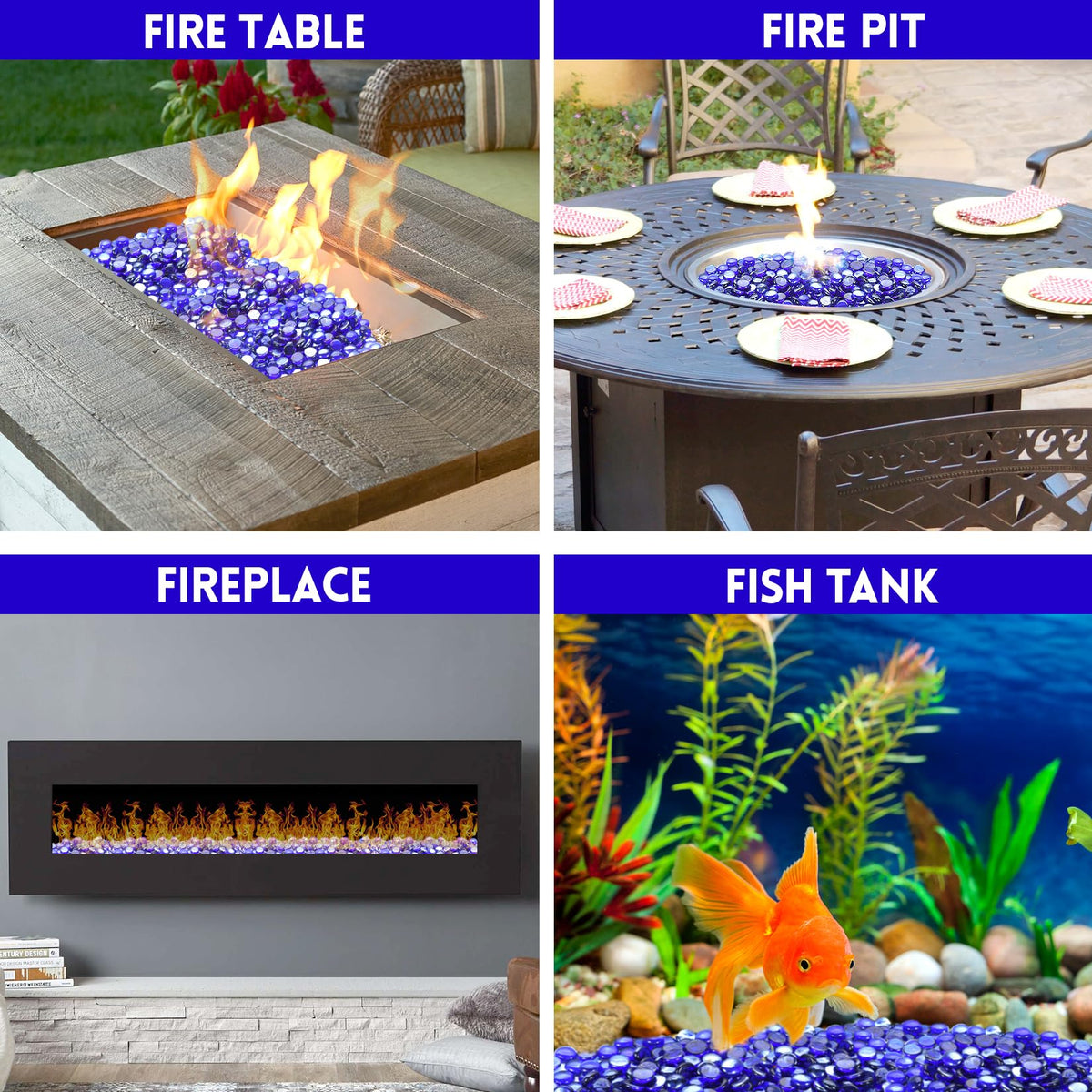 Vchin cobalt blue round glass beads for outdoor fireplaces are safe and durable.