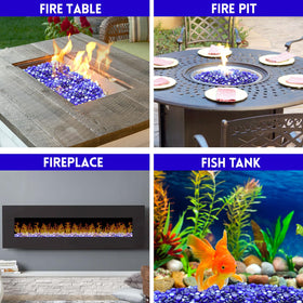 Vchin cobalt blue round glass beads for outdoor fireplaces are safe and durable.