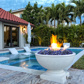 Vchin fire glass garden decor offers versatile year-round styling.