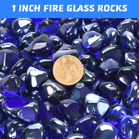 Vchin cobalt blue fire pit decor creates a striking outdoor centerpiece.