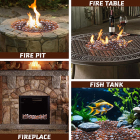 Vchin fire pit glass amber collection for garden decor
