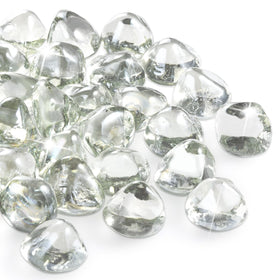 vchin Firepit Glass clear 1-inch diamonds add brilliant glow to propane pits