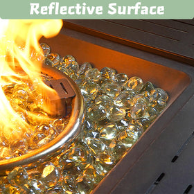 vchin Firepit Glass crystal sparkle rocks for outdoor decoration and mood lighting