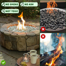 vchin Firepit Glass garden décor version for shimmering path and planter accents